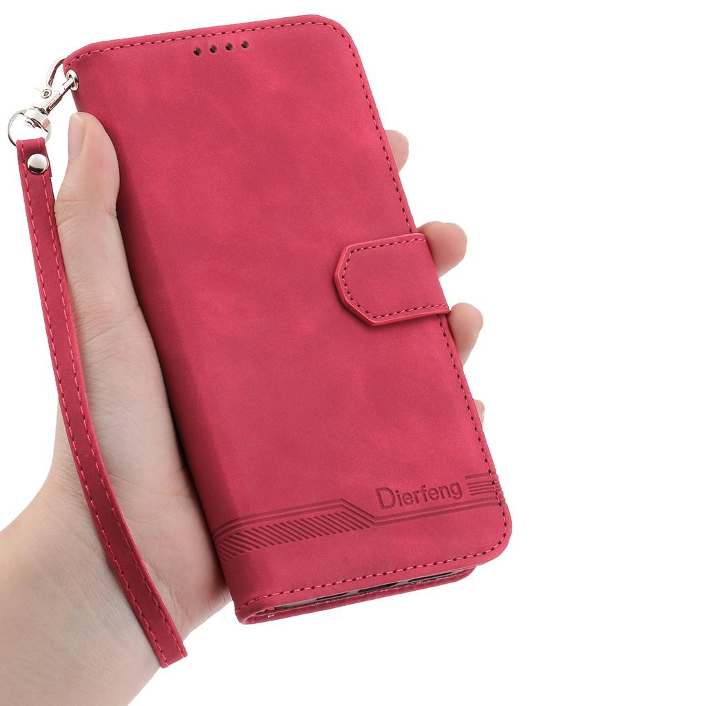 DIERFENG DF-03 For Honor 200 Pro 5G Case Lines Imprinted Leather Wallet Phone Cover