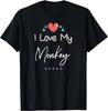 I Love My Monkey Cute Mothers Day Design Gift T- Shirt