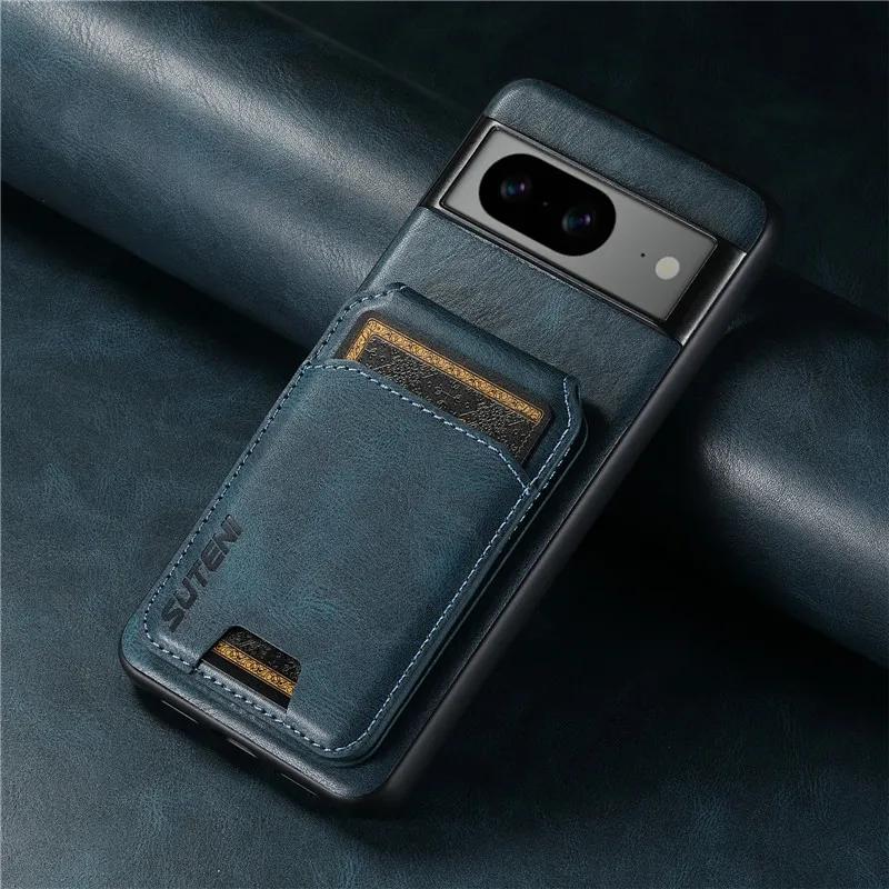 For Magsafe Flip Leather Wallet Card Case Google Pixel 9 Pro XL 8Pro 7A 6 Pro Shockproof Card Holder Pocket Cover Cases