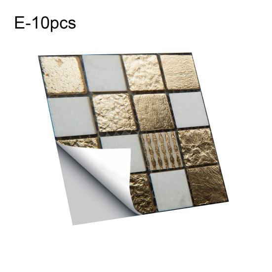 10ks/sada Exquisite Easy Clean Anti-Scratch Samolepicí PVC samolepicí 3D obtisk na dlaždice 3D samolepka na dlaždice
