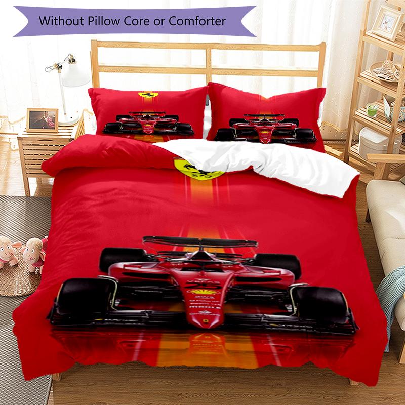 3pcs Racing Bedding Set Duvet Cover Closure Includes 1 Duvet Cover & 2 Pillowcases, Soft and Comfortable for All Seasons.