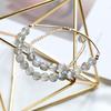 Natural Ice Gray Moonlight Elongated Stone Bracelet 14K Gold Non-Fading Austrian Crystal Bracelet.