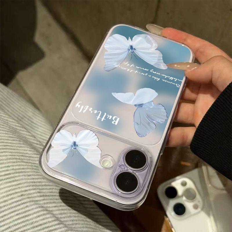 Blue Wave Butterfly iPhone 16 Protective Case: Compatible with 15/14/13 Pro Max