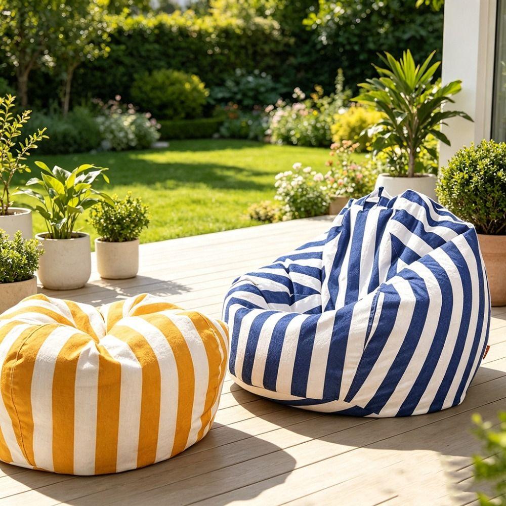 Waterproof Fabric Lazy Lounger Sofa Lightweight Floor Cushion Comfortable Bean Bag Chair Balcony