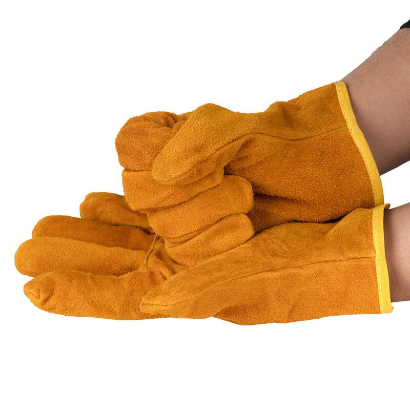 Manlu Thickened Welding Leather Gloves One Size