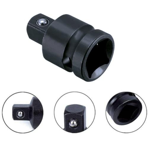 KIMLONTON Set of 4 Socket Adapters, Drive Conversion Sockets for 6.35mm (1/4"), 9.5mm (3/8"), and 12.7mm (1/2") Power Drills