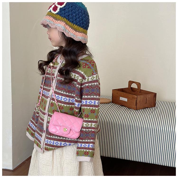 Mini Crossbody Chain Bag for Girls: Autumn/Winter Rhombus Style Lipstick Bag