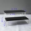 Black Acrylic Multi-Layer Display Stand for Model Figures, Bracelets, and Jewelry Storage.