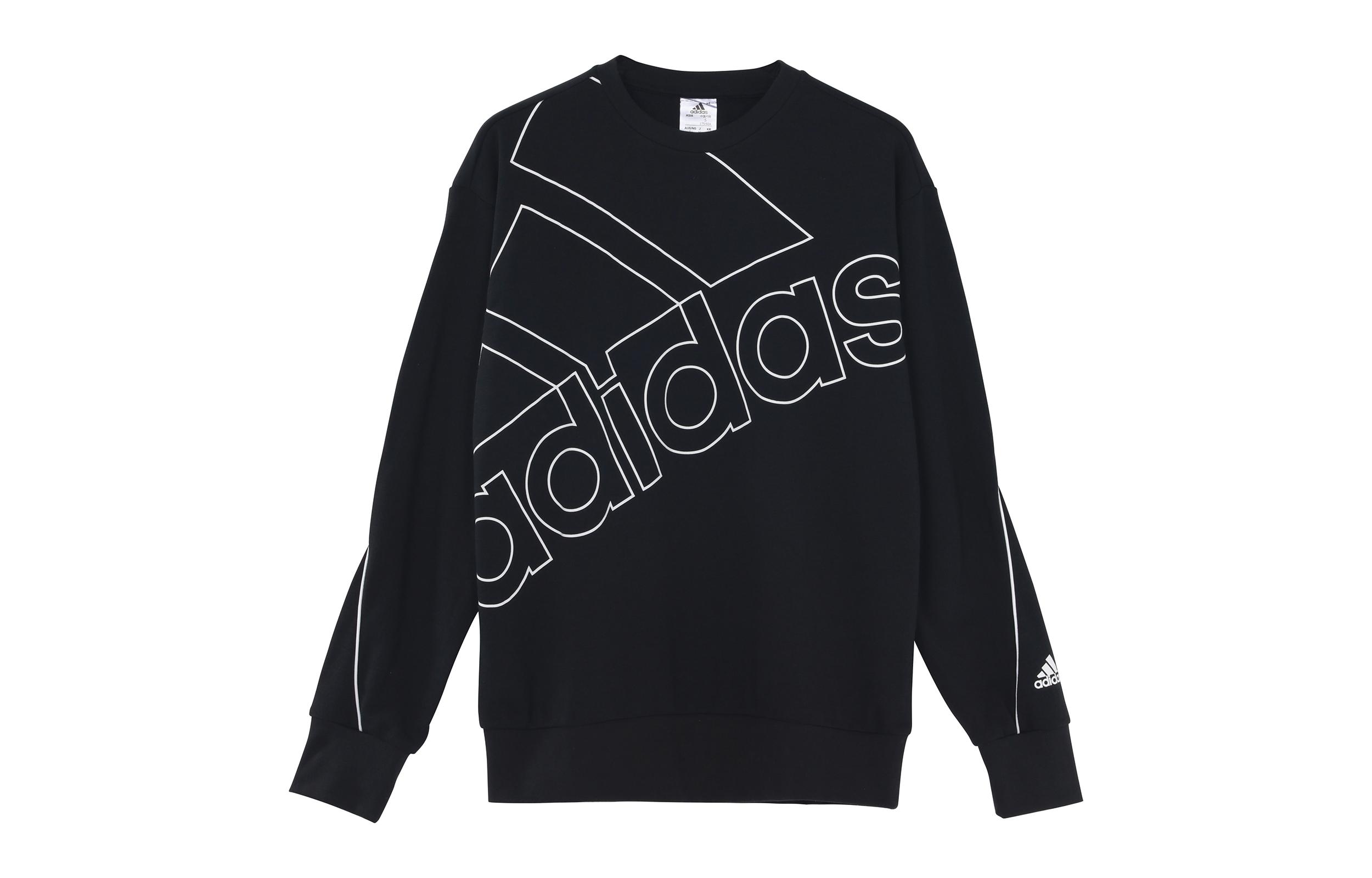 Adidas Sweatshirts Men s Black Crew Neck Moderate Regular GK9374 M