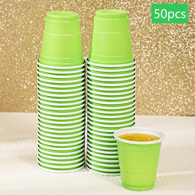 50Pcs Party Disposable Plastic Cups Birthday Wedding Festival Beer Drink Soda Cups Party Game Cups