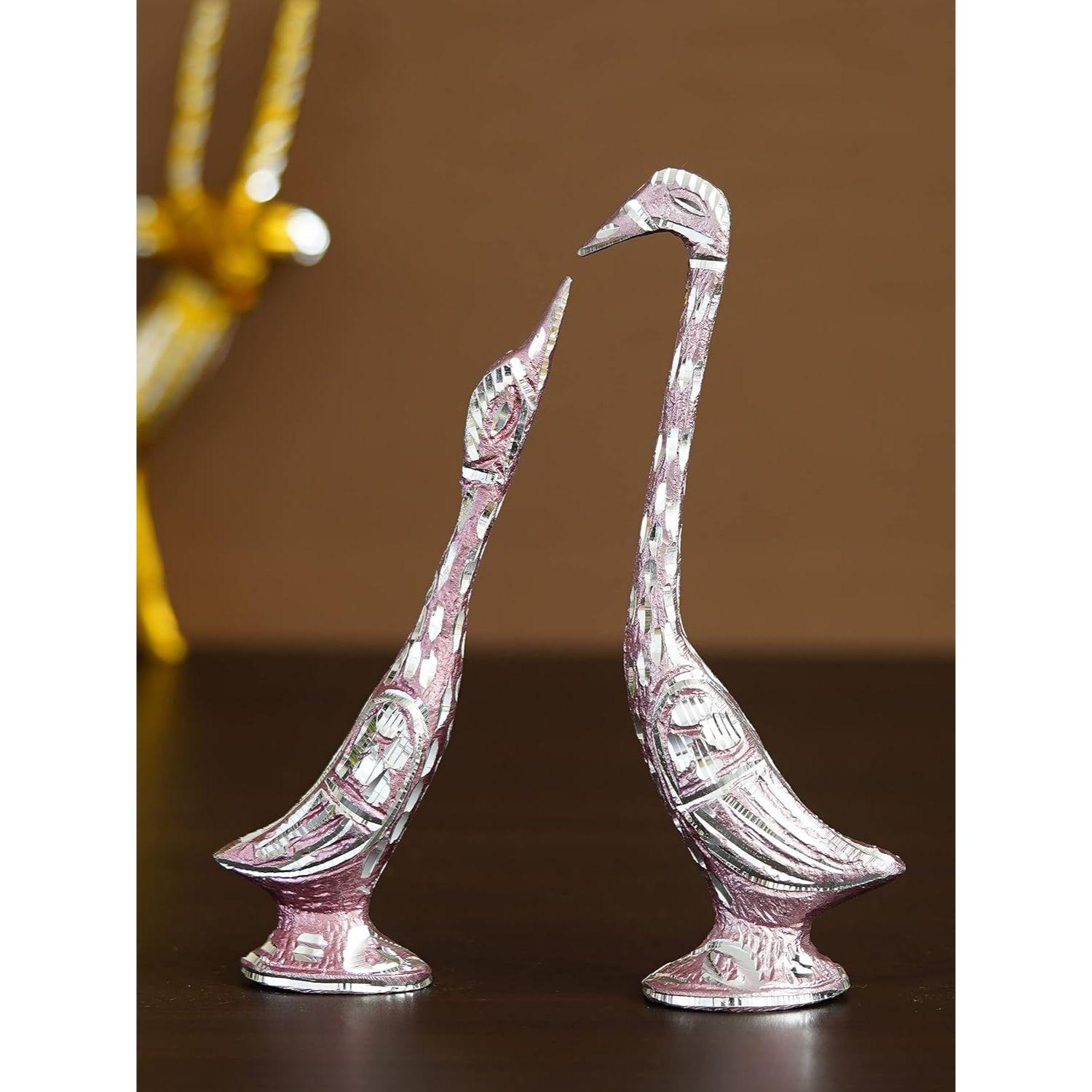 

Pink Kissing Swan Couple Handcrafted Decorative Figurine
