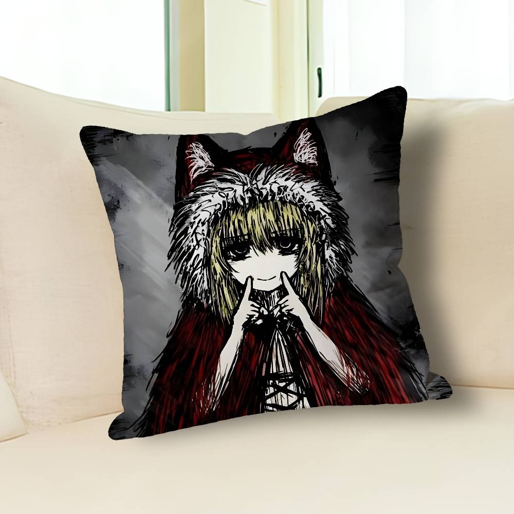 B-Black S-Souls Leaf Red Hood Fanart Anime Celebrity Merchandise All-Match Printed Pillow Case Sofa Car Office Room
