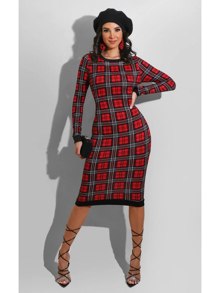 H208 European Spring/Autumn Women's Long Sleeve Irregular Print Dress