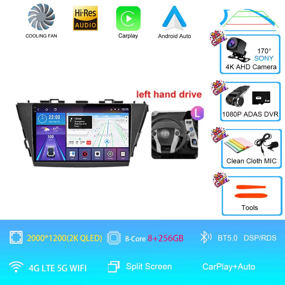 Radio auto 9" Android 14 pentru Toyota Prius V Plus Alpha 2012 2013 2014 2015 Player stereo Navigație GPS Carplay Auto LHD RHD DVD