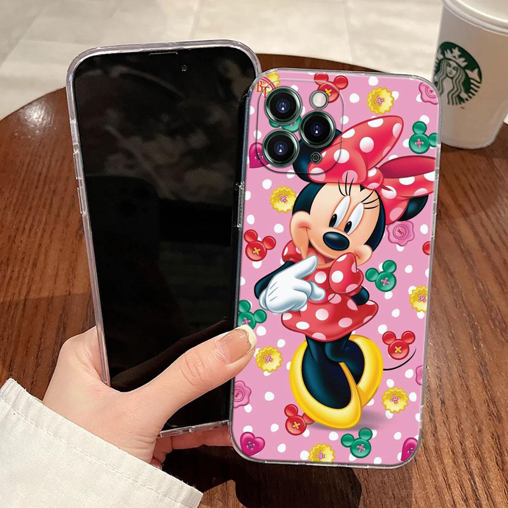 Cartoon Minnie Mouse Transparent Phone Case For iPhone 17 Pro Max 17E 11 12 13 14 15 16 Pro Max Plus 17 Air 16E 7 X Disney Cover