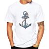 2026 Fashion Summer Mens Hipster O-Neck Short Sleeve Sail Anchor Nautical Graphic Printed T Shirt Cool Tee Tops A035