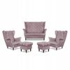 Carol Lounge Set Sofa Armchairs Pouffes Stripes Family Furniture Pink