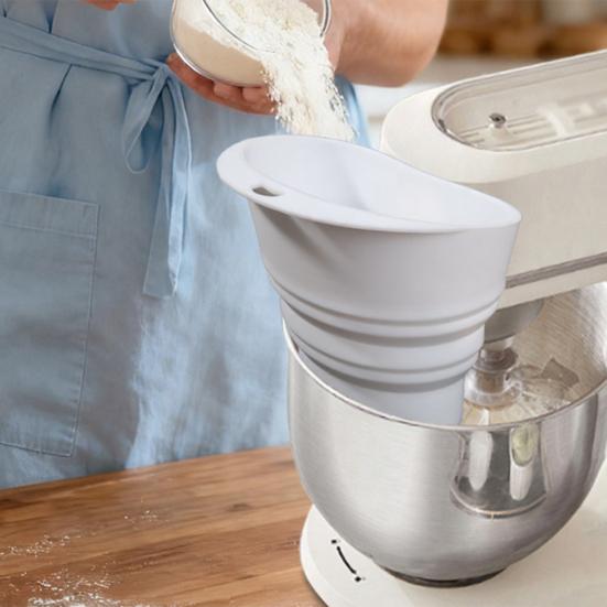Opvouwbare Keuken Trechter voor KitchenAid Mixer Siliconen Natte En Droge Ingrediënten Trechter Vaatwasserbestendig Hulpstuk Lekvrij Morsbestendig Kookaccessoire