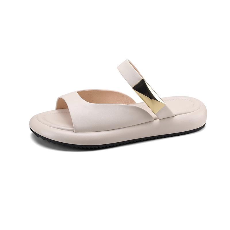Dametøfler Strandtøfler Lette Boho-sandaler med åpen tå, Uformelle Slip On Sommersko, Dame