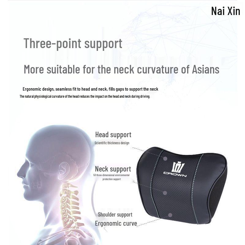 Crown Land Cruiser Headrest & Lumbar Cushion for 12th-14th Gen Toyota Crown/Vellfire Neck Pillow