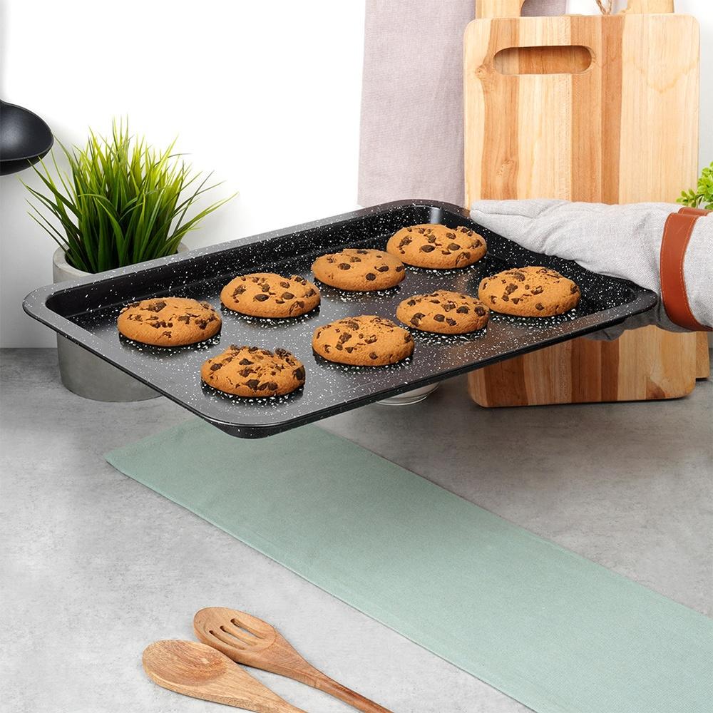 Low Granite Tray for Baking Cookies and Vegetables in the Oven 43x29 cm