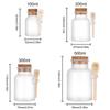 100-500g Portable Wooden Spoon Refillable Cork Stopper Bottle Multifunction Storage Container Frosted Seal Jar Bath Salt Bottle