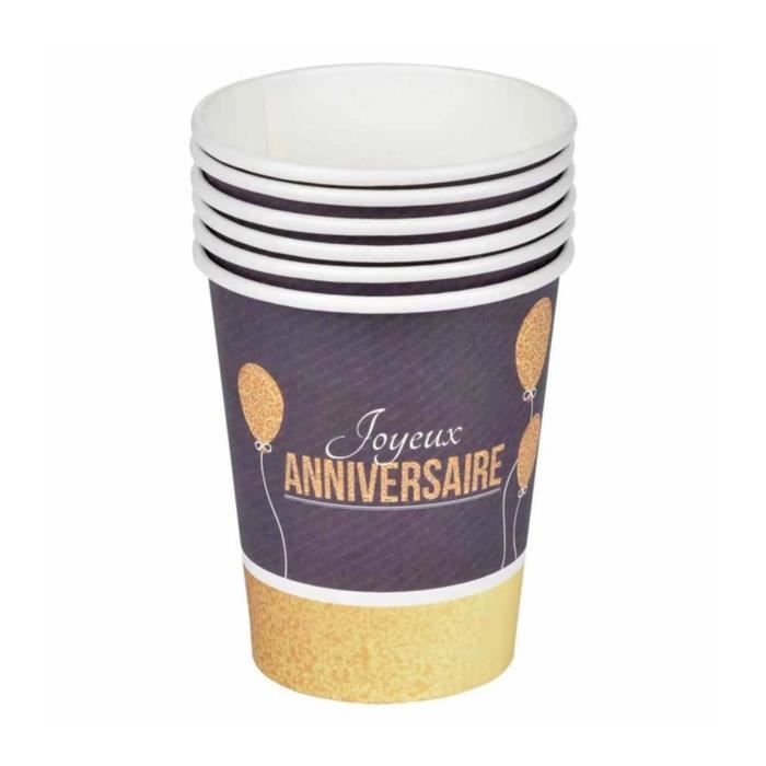 Set De Gobelets En Papier - An - Blanc - 25 CL - 6 Pièces - Jetables