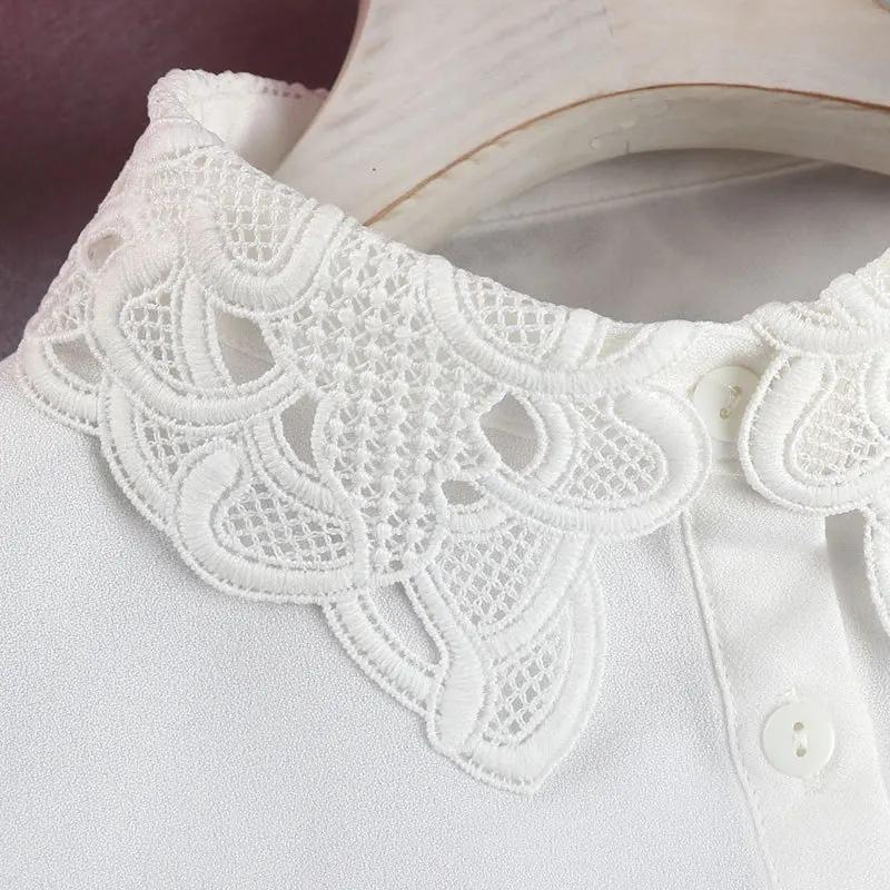 Fashion Women Fake Collar Solid White Female Shirt False Collar Ladies Detachable Collar Sweater Dress Lapel Shirt Blouse Top