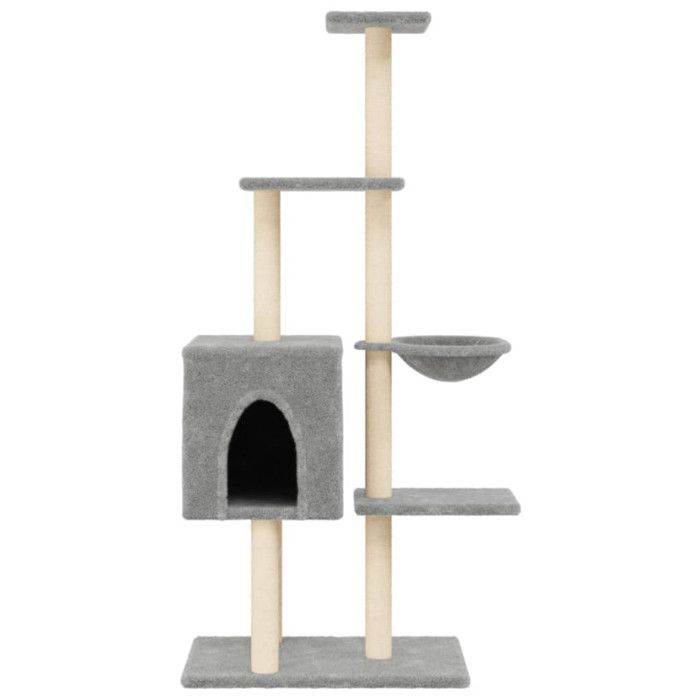 VidaXL Arbre à chat avec griffoirs en sisal Gris clair 145 cm 172095