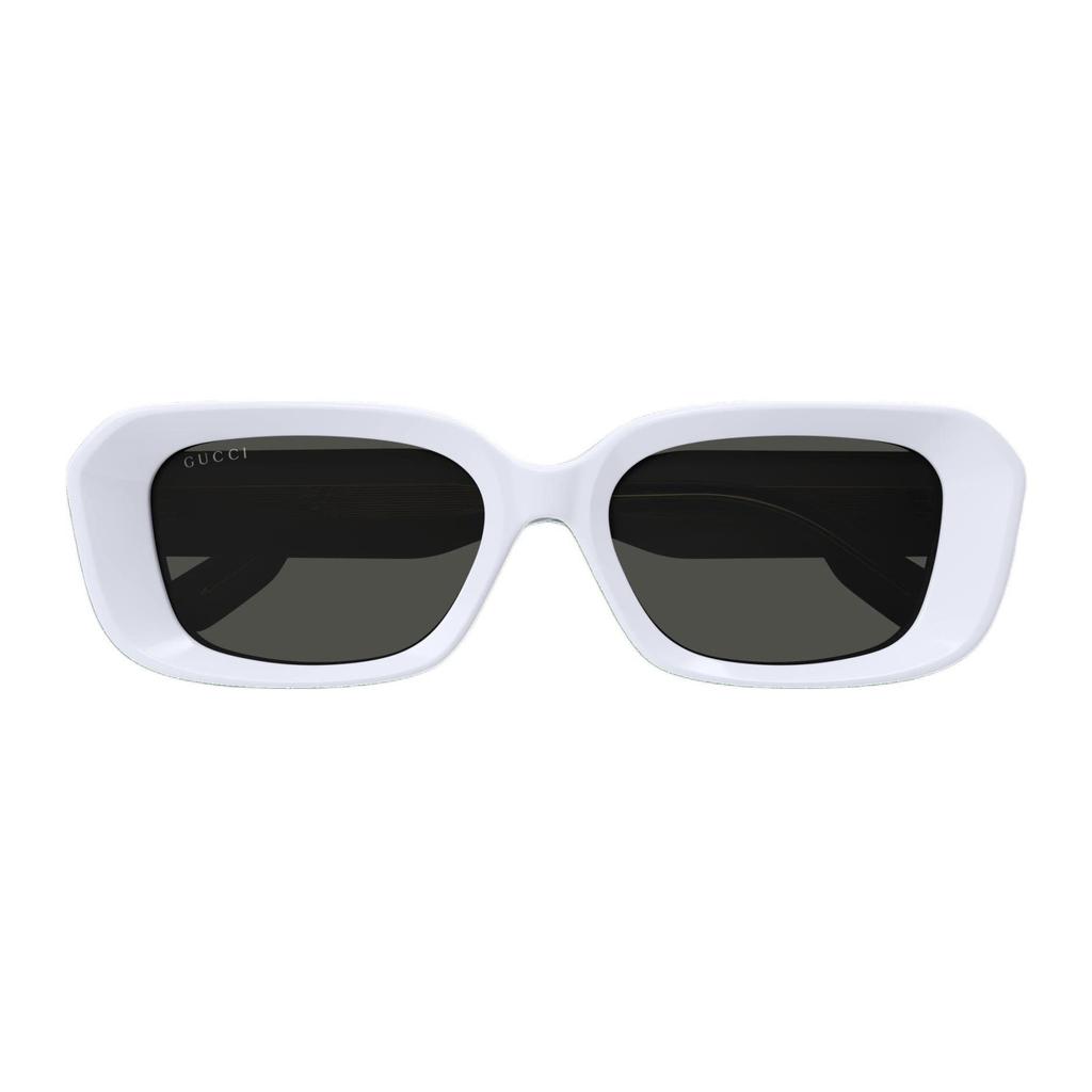 Gucci Logo Decorated Oval Sunglasses Men Sunglasses White GG1531SK004