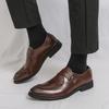 Fashion Casual Men's Leather Shoes Comfortable British Style Office and Leisure Party Outdoor Fashion Street Flat Bottom Black Brown