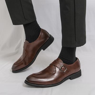 Fashion Casual Men's Leather Shoes Comfortable British Style Office and Leisure Party Outdoor Fashion Street Flat Bottom Black Brown