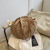 Casual vacation straw bag women's 2025 summer new woven bag large-capacity handbag beach shoulder bag