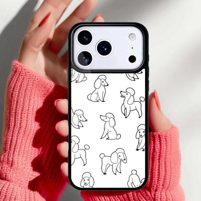 Poodle Dog Cartoon Phone Case for iPhone 17 Air 16e 15 14 13 Pro Max Back Cover for 12 11 Pro Coque