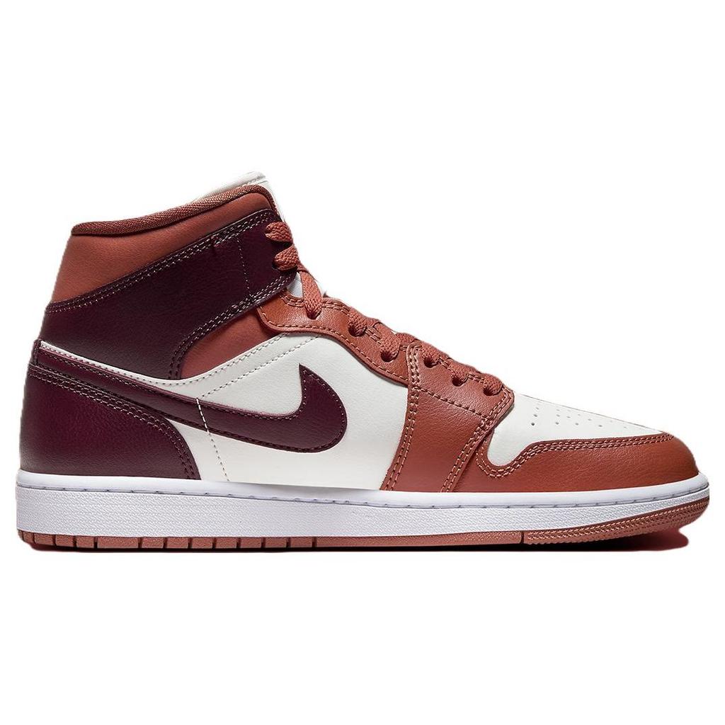 Air Jordan 1 Mid Dusty Peach da donna, scarpe da ginnastica arancioni, notte-marrone vela BQ6472-200