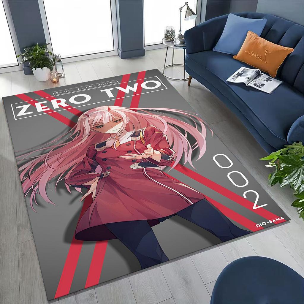 002 Zero Two DARLING in FRANXX Sexy Girl Cartoon Carpet Rug for Bedroom Living Room Sofa Home Doormat Decor,Non-slip Floor Mat