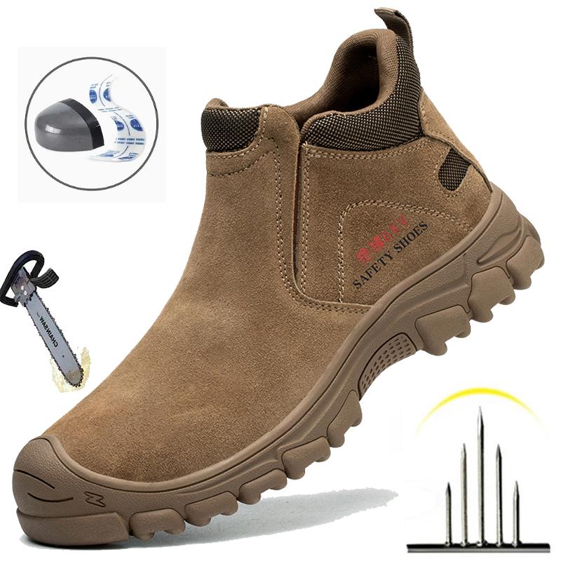 Non Slip Work Boots Men Indestructible Work Shoes Anti-smash Anti-puncture Construction Protective Shoes Welders Insulation Shoe