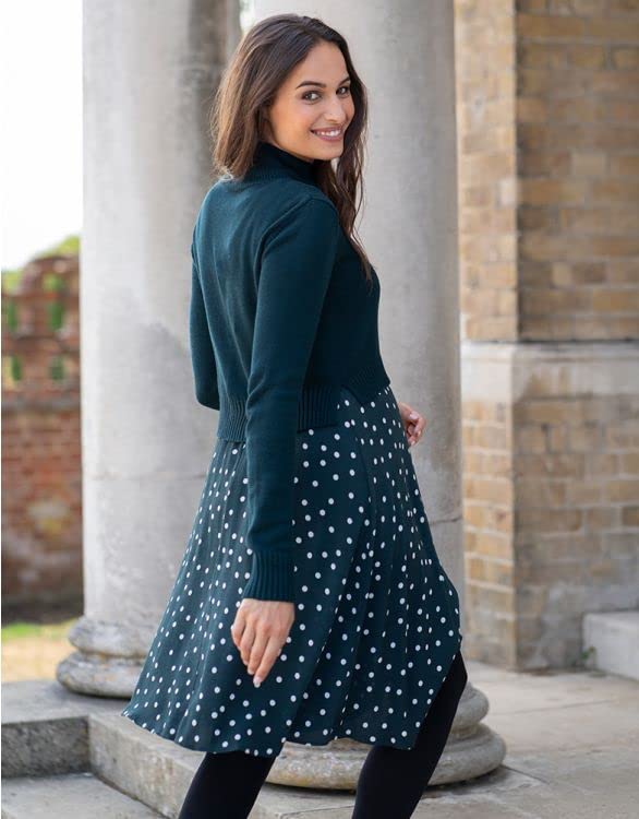 Rochie Casual Top Tricotat Rochie Maternitate Punct Verde [Seraphin] Femei XS(UK6)