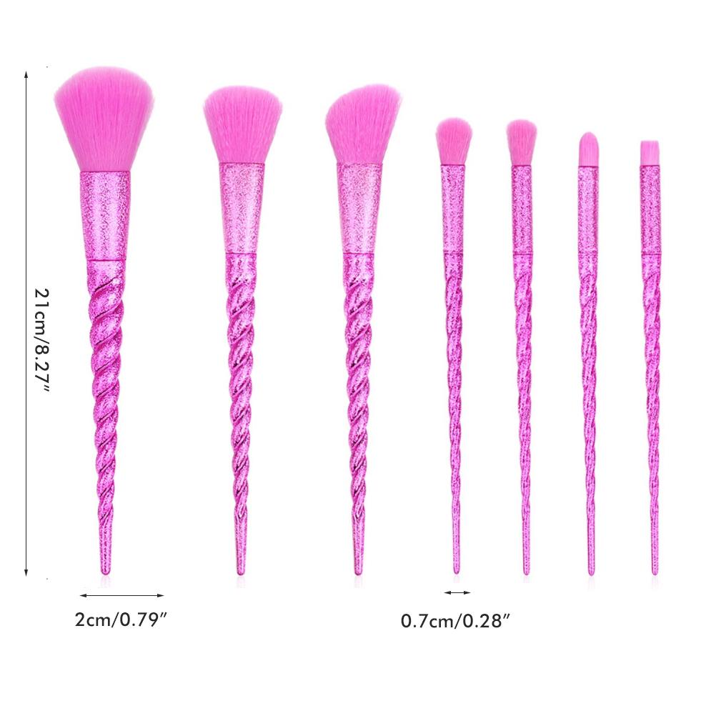 Shadow 7 Piece 10 Piece Makeup Brush Set, Electroplated Frosted Spiral Handle, Fan Shaped Eyeshadow Brushes, Beauty