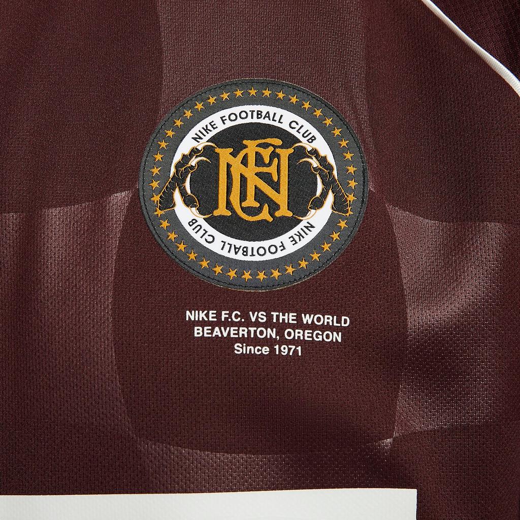 Nike Letter Print Quick-Dry Loose Short Sleeve Football Shirt Men Tops Burgundy DQ5046-652