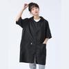 Cremalleras Manga Corta Impermeables Delantal Chaquetas Temporada Cocina Cocinar Delantal Bata Ropa de Trabajo con Bolsillos Grandes Mujeres Hombres