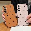 Black Love Hearts Soft Silicone Shell for Samsung S25 S24 S22 Ultra Plus S23 S21 S20 Fe A55 A54 A53 A35 A34 A15 A16 Solid Color Shockproof Slim Cover