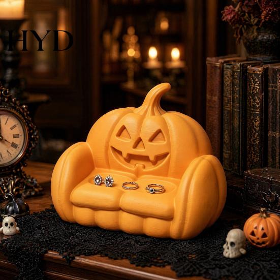 Festive Halloween Home Decor Jewelry Tray, 3D Printed Ghost Pumpkin Couch Shaped Trinket Dish, Durable Holiday Serving Tray Gothic Small Decorative