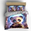 Magical Night Sky Plush Panda Printed Duvet Cover Set1 Duvet Cover+2 Pillowcasemulti Size Bedroom Bedding Decor Luxury Gift