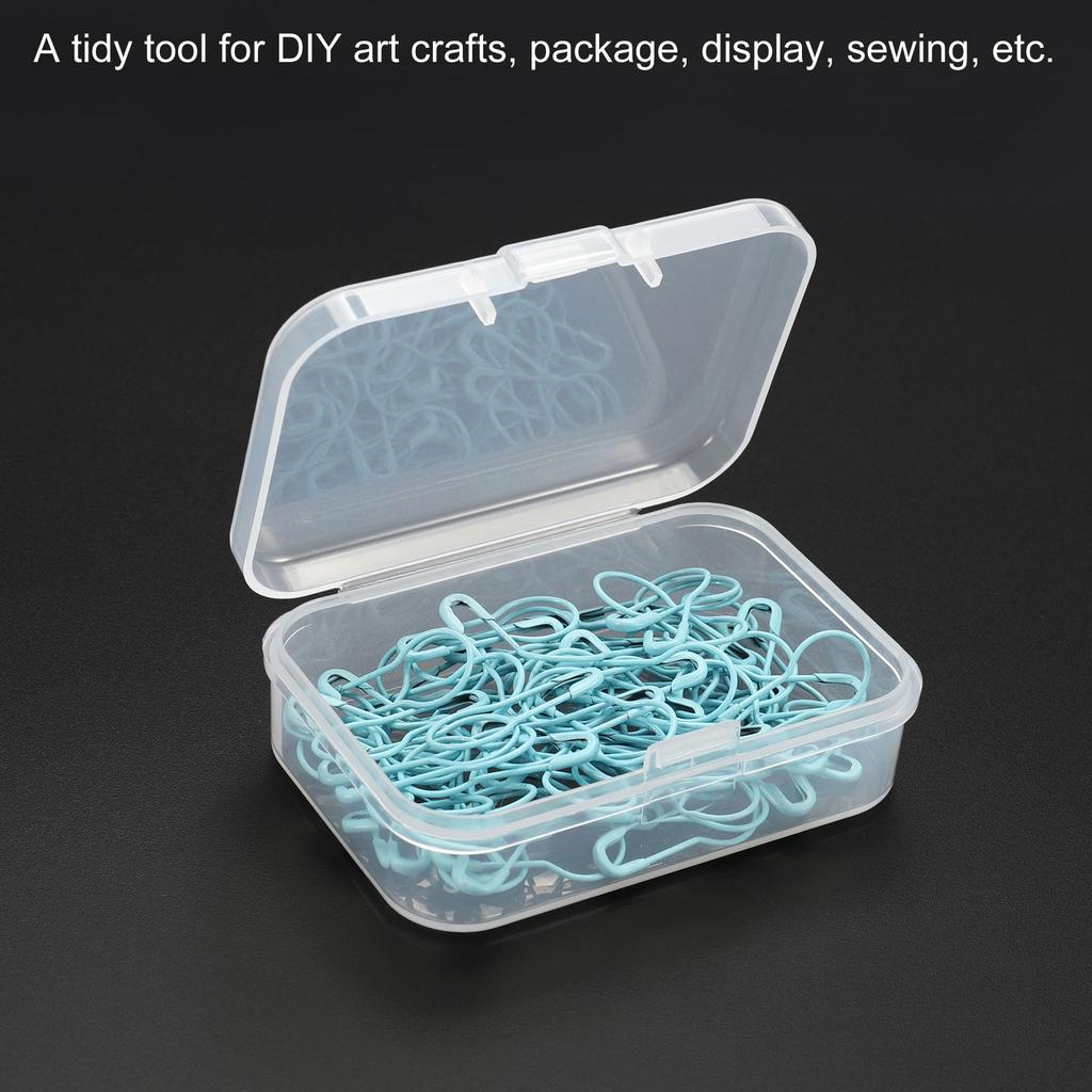 Clear Storage Container with Hinged Lid 65x45x20mm, 4 Pack Plastic Rectangular Box for Beads Art Craft