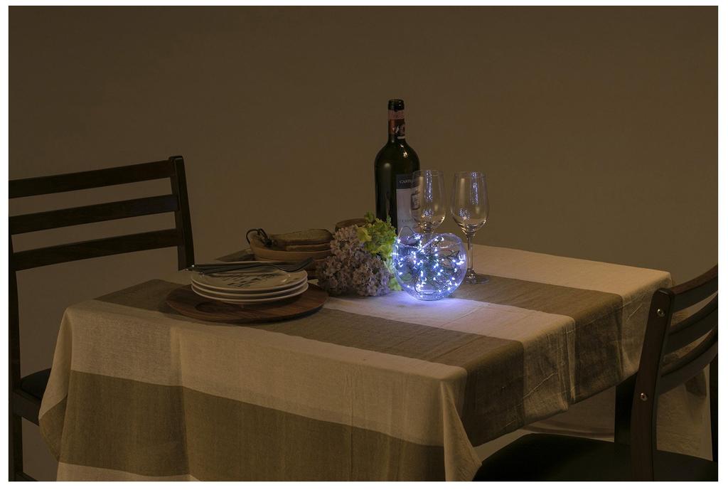 Takasho Battery-Operated LED Cluster Light, 60 Bulbs, White, LGB-CL60W