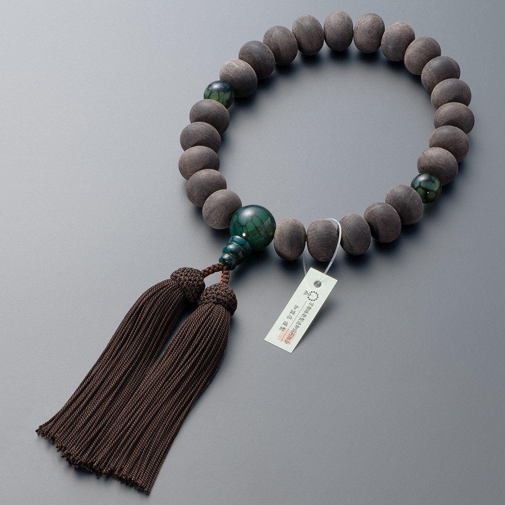 Altar Shop Takita Kyoto Prayer Beads for Men Ebony Mandarin Beads Dragon Crest Agate 23 Beads Pure Silk Tassel Comes with Bead Bag Can Be Used by All