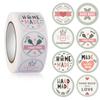 100-500pcs Kraft Paper Handmade with Love Stickers Thank You Sticker for Baking Packaging Envelope Seals Small Business Stickers
