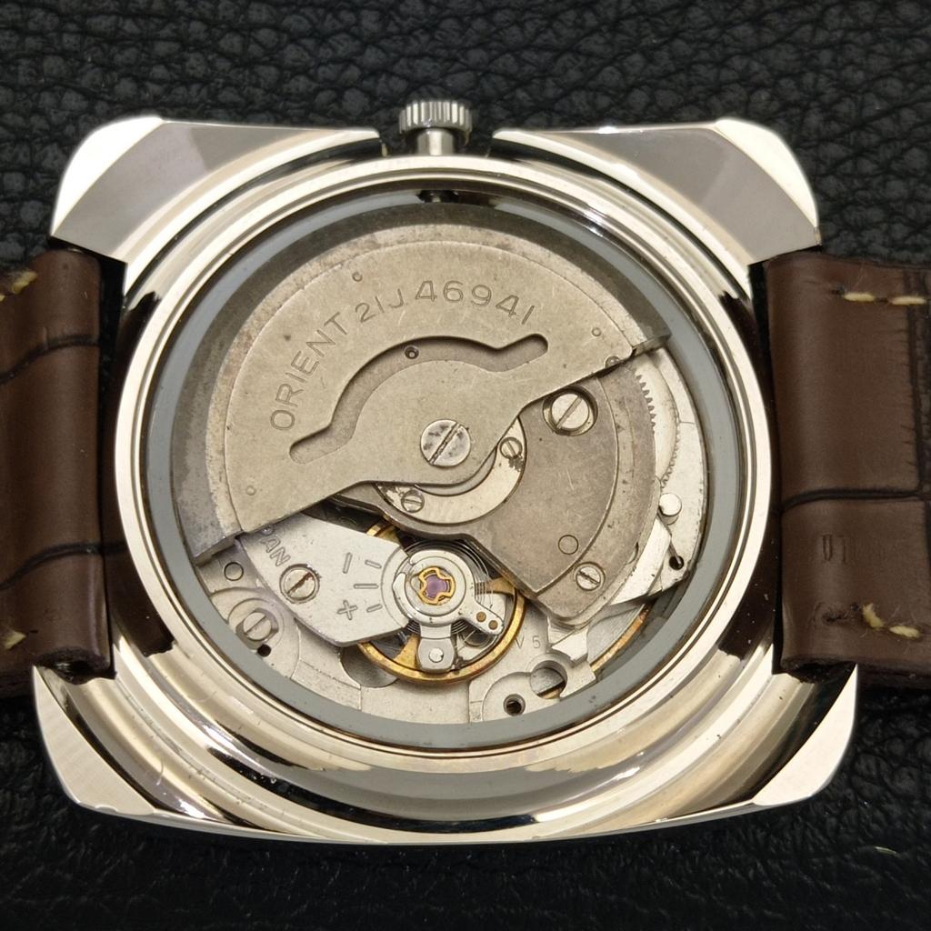 USED JAPAN VINTAGE ORIENT AUTOMATIC 46941 MENS GREEN COLOR DIAL WATCH A702203-5 R123-a702203