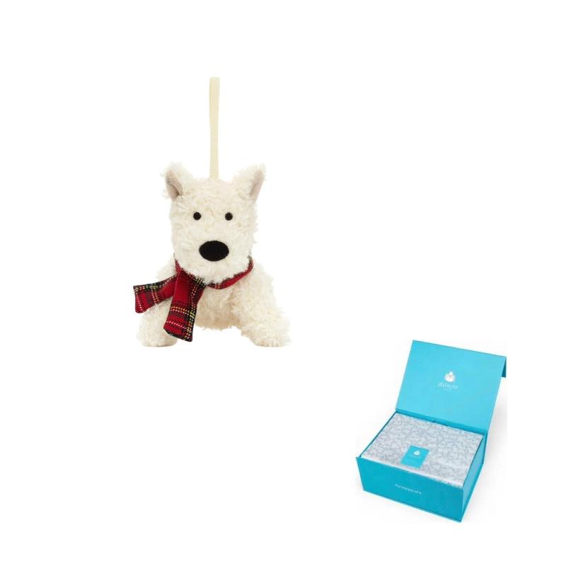 Jellycat Christmas Monroe Scottish Terrier Ornament Keychain Doll Plush Pendant Sitting Height 11cm Height